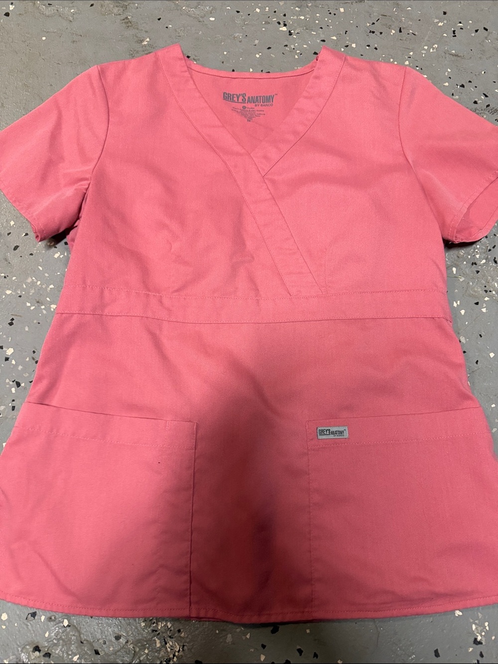 Grey's Anatomy Coral Pink V-Neck Scrub Top